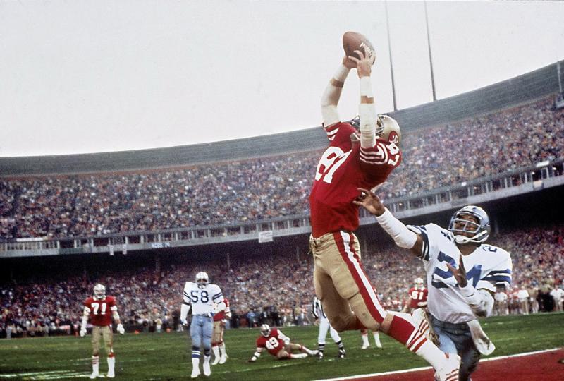Lot Detail - Dwight Clark & Joe Montana Dual Signed The Catch 20x24 Photo  With Hand Drawn Play Inscription